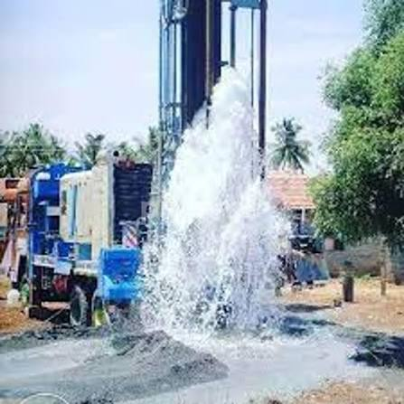 Borehole drilling in progress